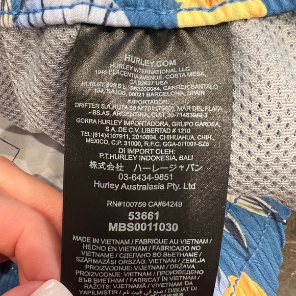 NWT Men’s Hurley Boardshort- Size Large- Blue Hawaiian- 17” - Picture 7 of 7